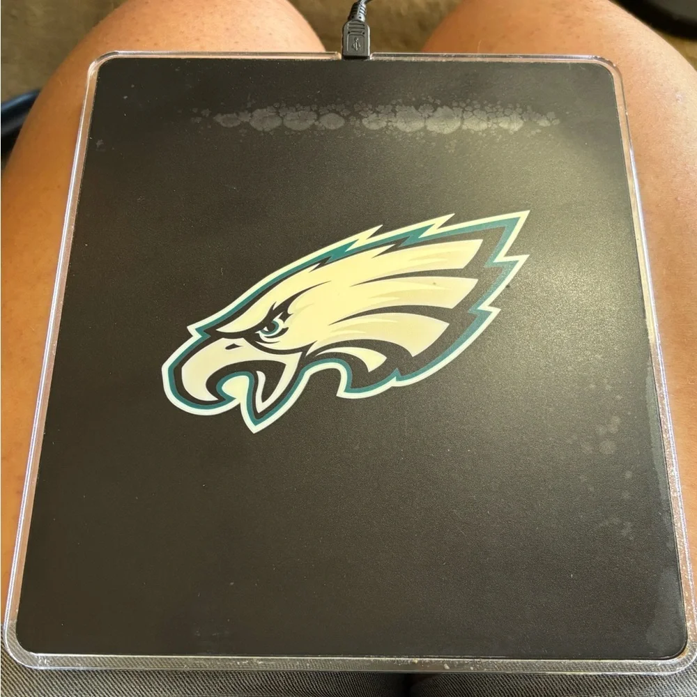Black Philadelphia Eagles Light Up Mouse Pad With USB Cord (Good Condition)